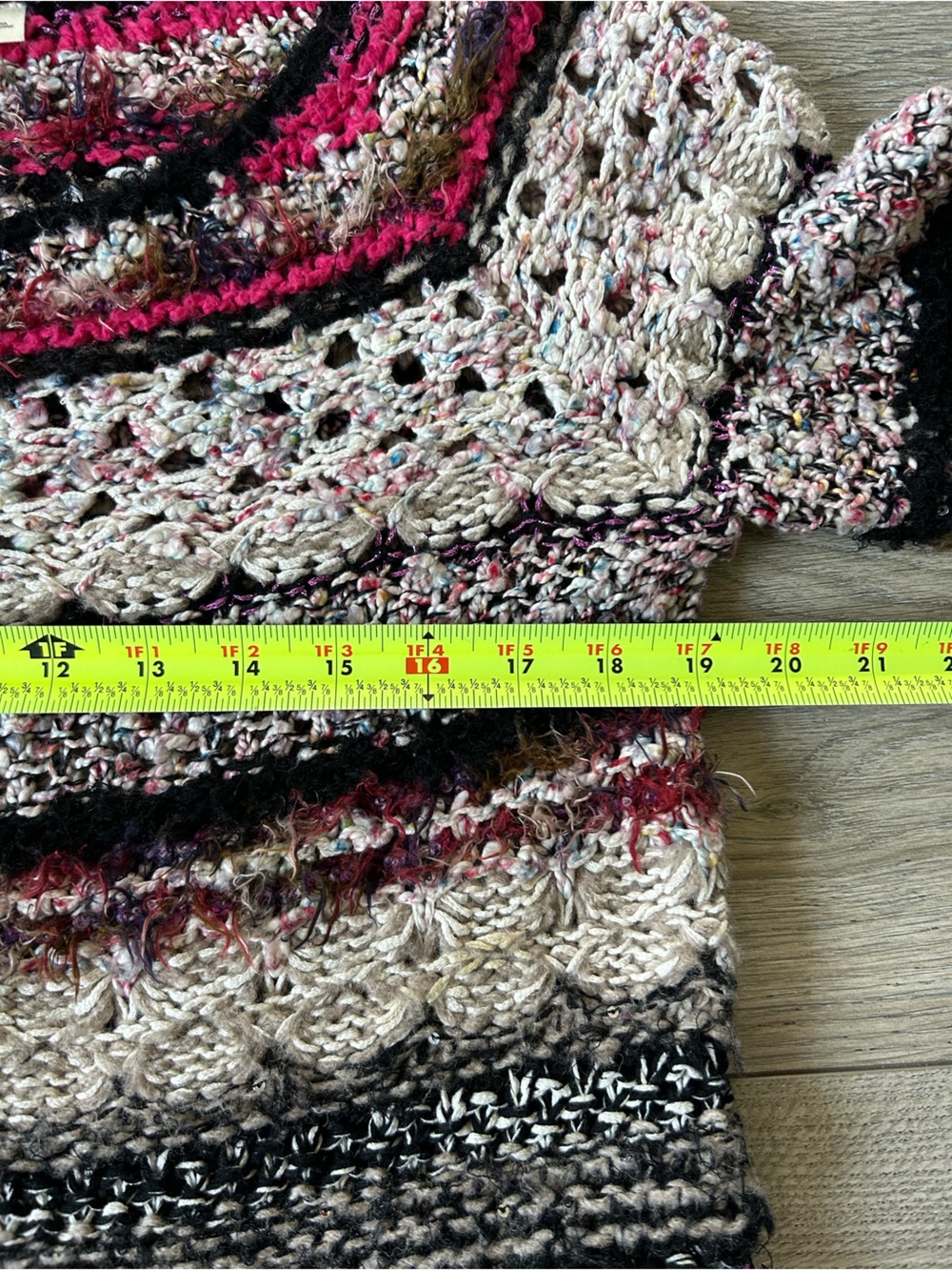 SLEEPING ON SNOW Anthropologie Mixed Media Crochet Boho Sweater Size Medium - Picture 8 of 11